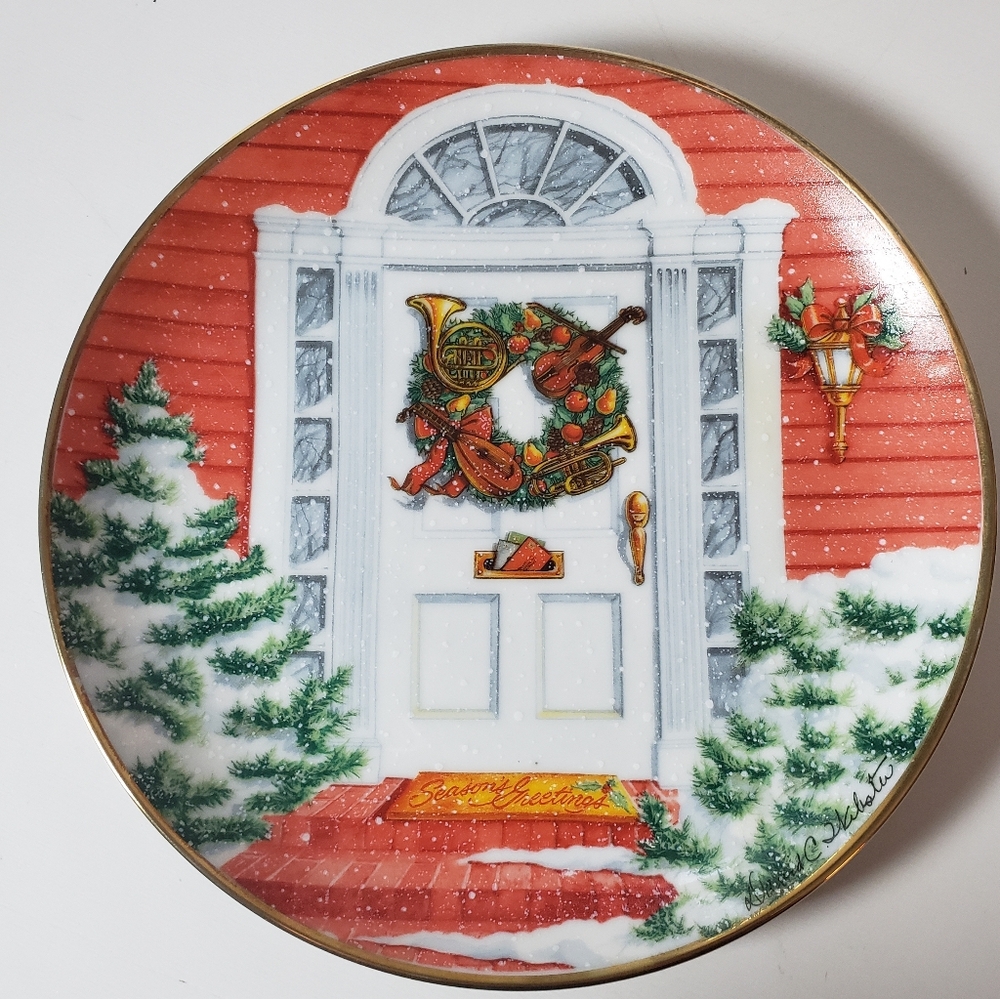 Vtg Collectible Christmas Wreath Signed By Artist David Webster Decor Holiday OS